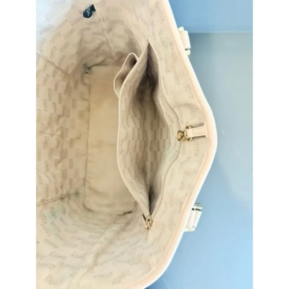 Michael Kors Studded Saffiano Leather Tote Bag Pink Shoulder Bag